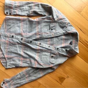 Patagonia Gray and Pink Plaid Shirt